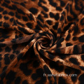 Tissu imprimé léopard Spandex extensible tricoté à la mode
